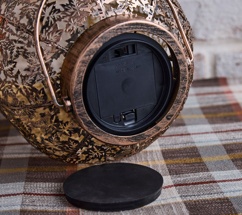 "As Is" Girl Next Door 12" Tall Illuminate Fall Harvest Leaves Lantern — View 2