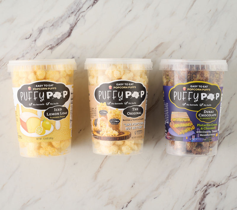Puffy Pop (3) 4 oz Tubs Sweet & Salty Puffed Corn — View 2