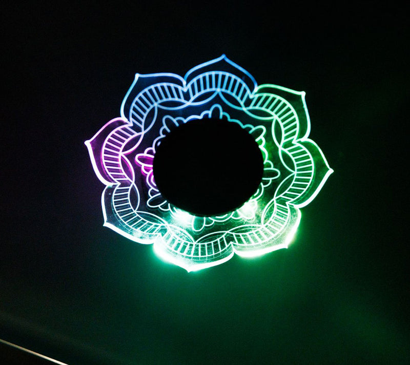 Jennings Set of 4 Fiber Effect Acrylic Flower Solar Light Set — View 3