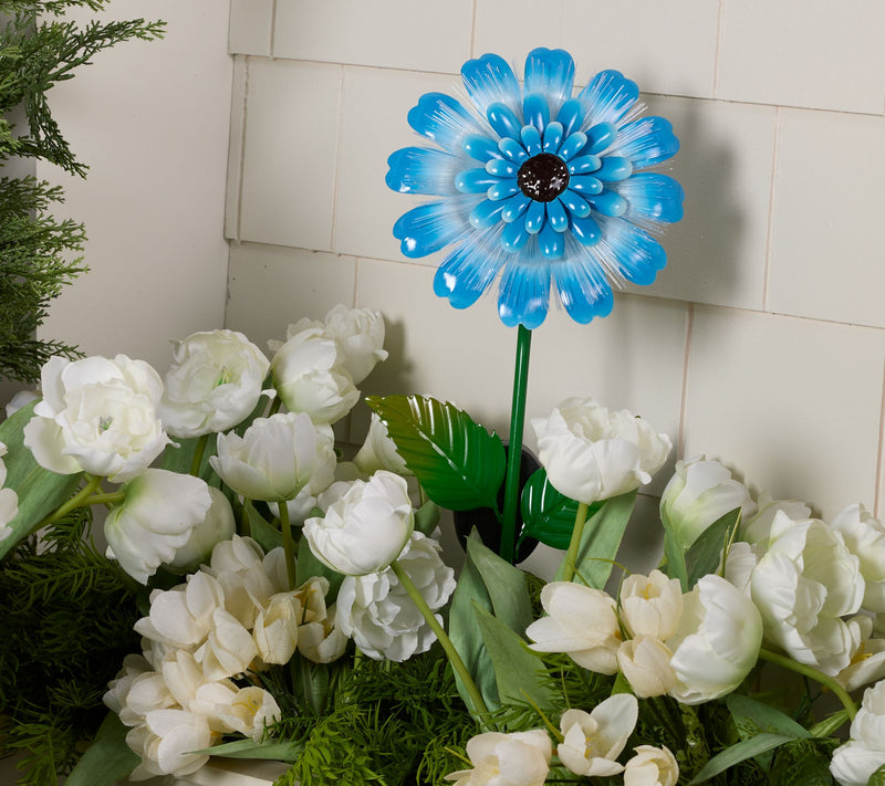 Jennings Fiber Optic Solar Metal Flower Stake — Main view