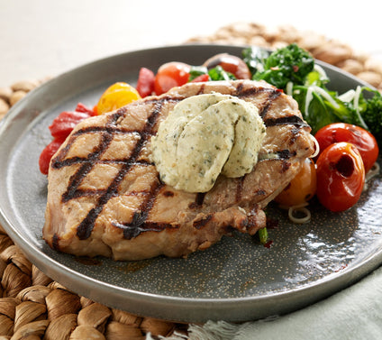 Rastelli's (10) 6 oz Premium Pork Ribeye Steaks w/Tuscan Butter