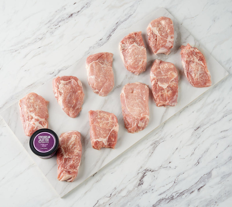 Rastelli's (10) 6 oz Premium Pork Ribeye Steaks w/Tuscan Butter — View 2