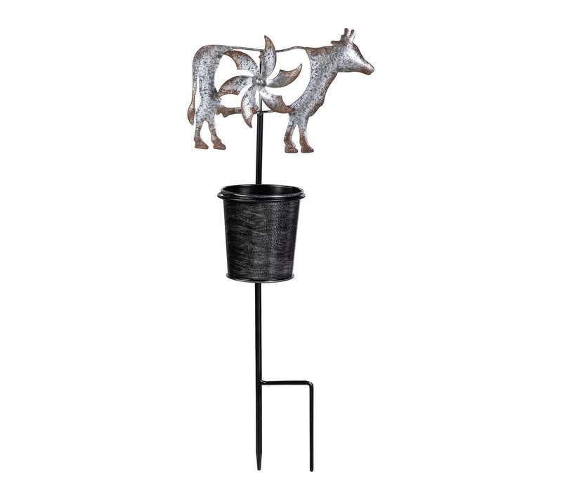 Plow & Hearth Set of 3 Barnyard Animal Stakes w/ Mini Spinners — View 4