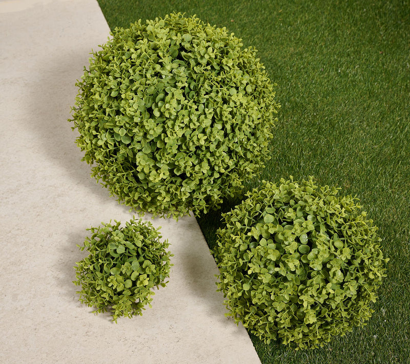 Martha Stewart Set of 3 Faux Boxwood Spheres — View 2