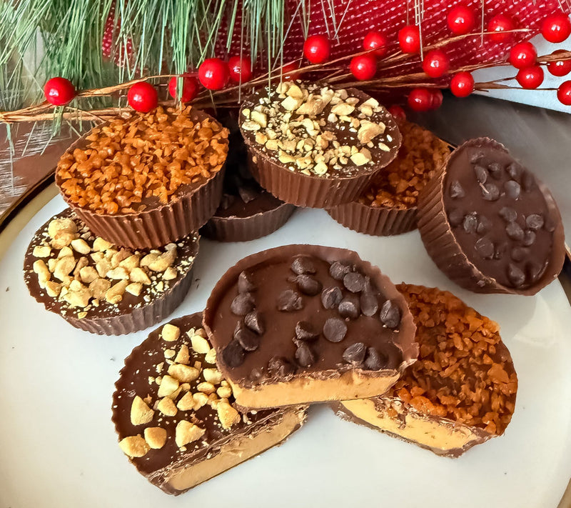 Chocolate Works 9pc Large Peanut Butter Cups with Candy Toppings — View 5