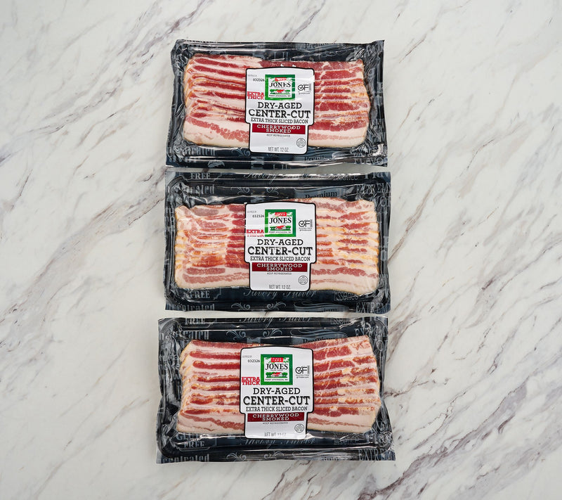 Jones Dairy Farm (3) 12 oz. Dry Aged Thick Cut Cherrywood Sliced Bacon — View 2