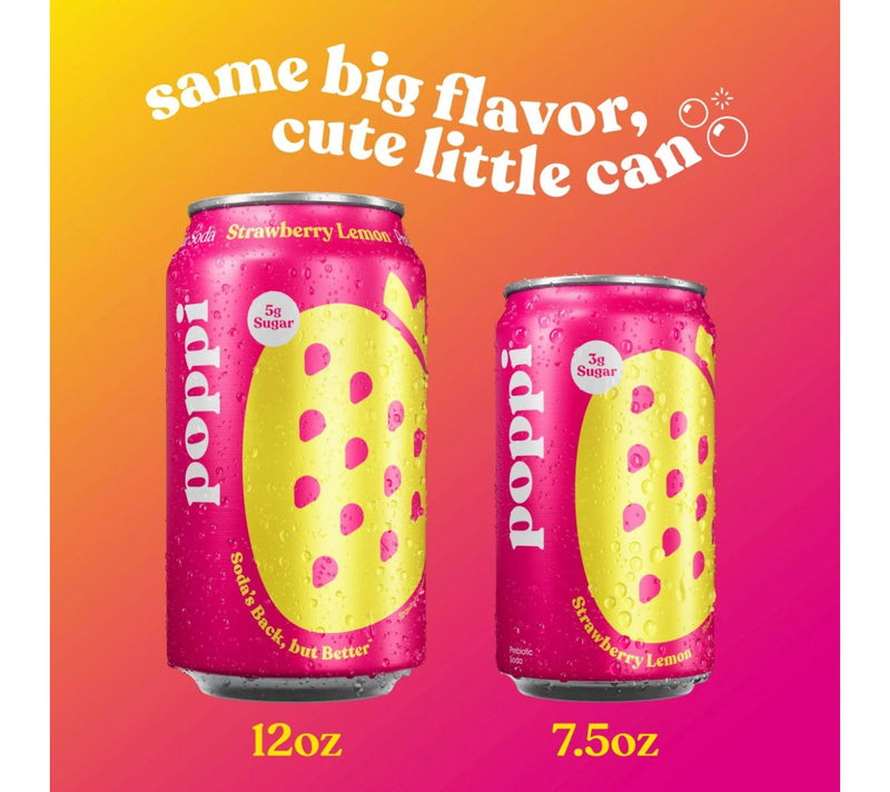 Poppi (24) 7.5 oz Mini Cans 3g Sugar Soda — View 5