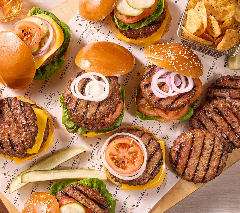 SH 6/22 Rastelli's (28) 5.33-oz Private Stock Steak Burgers — Main view