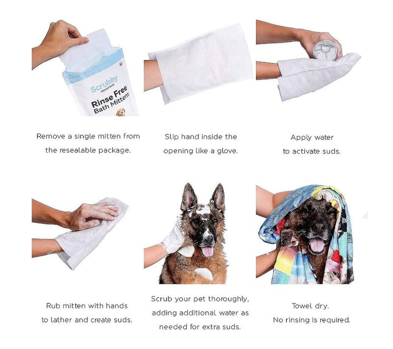 Scrubby Pet 30pc Rinse Free On-the-Go Shampoo Pet Mittens — View 3