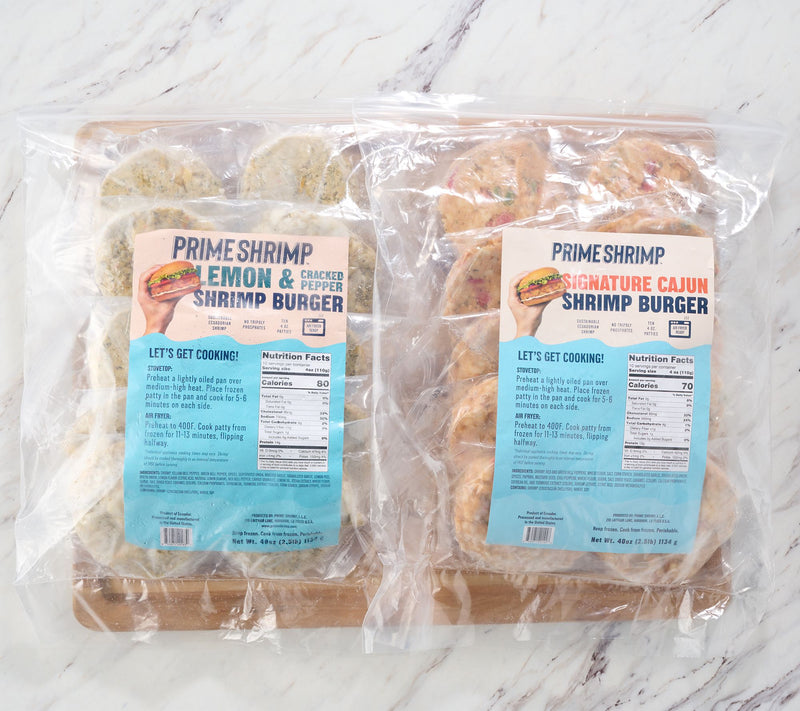 Prime Shrimp (20) 4-oz Premium Shrimp Burgers — View 2
