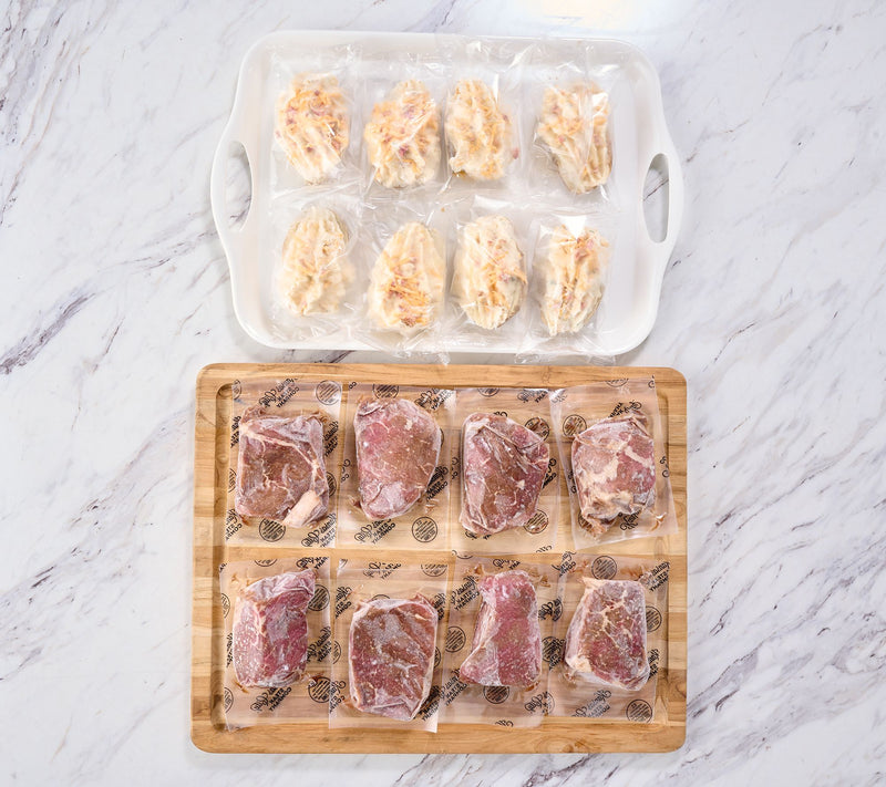 Kansas City Steak Co. (8) 6-oz Sirloins & (8) Cheddar Bacon Potatoes — View 2