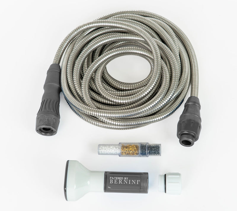 "As Is" Bernini 80' Expandable Metal Hose with Filtered Hose Nozzle — View 14