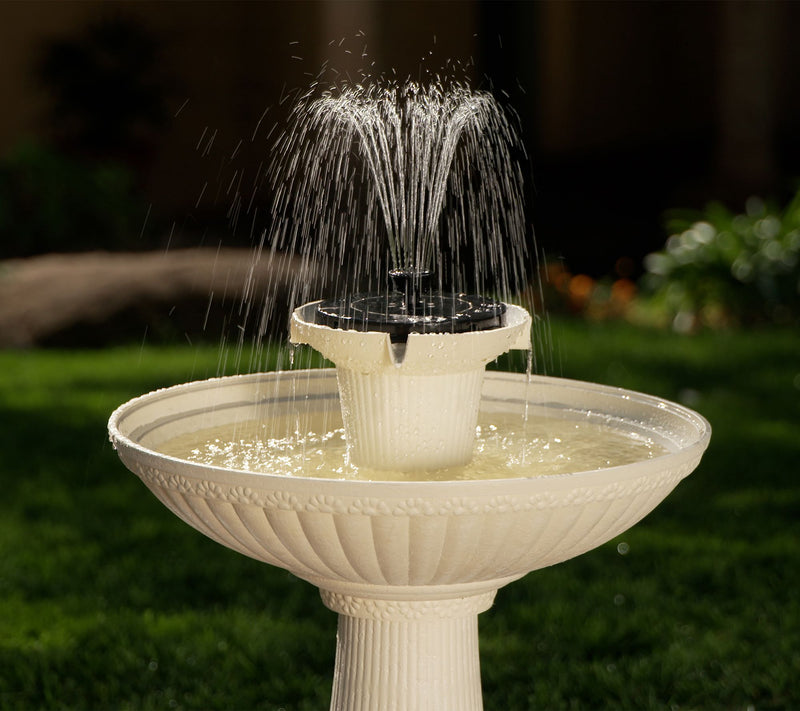 "As Is" Bernini 28" Firmastone Ventosa Solar LED Illuminated 6-in-1 Fountain — View 4