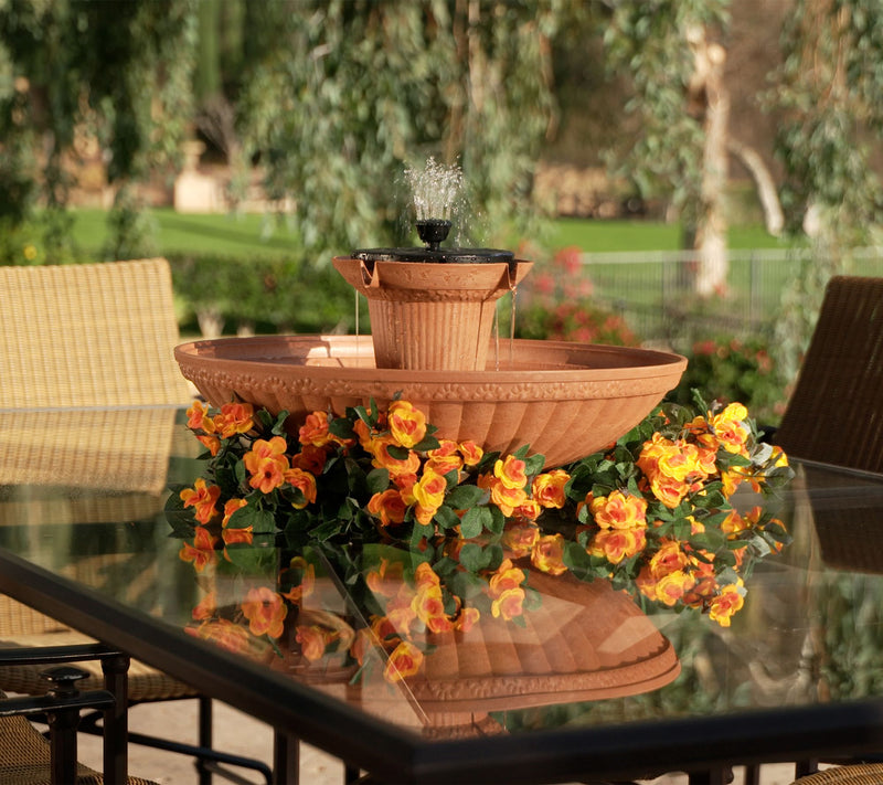 "As Is" Bernini 28" Firmastone Ventosa Solar LED Illuminated 6-in-1 Fountain — View 6