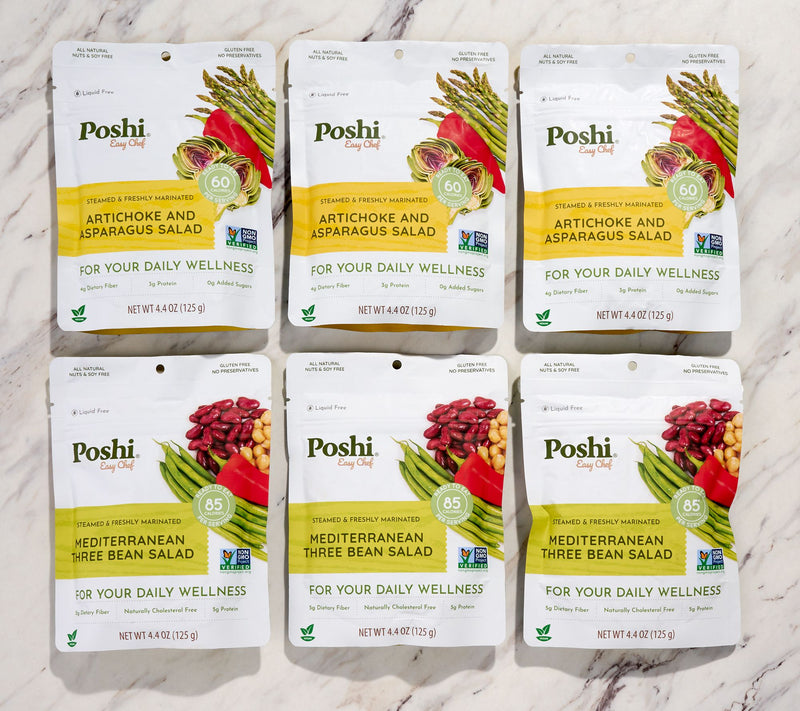 Poshi (6) Seasoned Ready to Serve Vegetable Side Dishes — View 2
