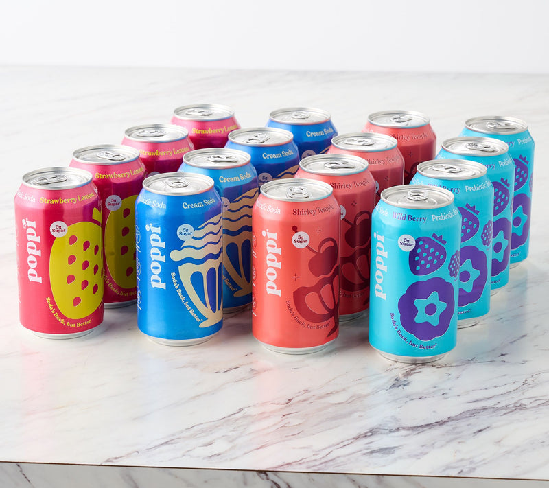 Poppi (16) 12-oz Cans 5g Sugar Soda Americana Assortment — View 2