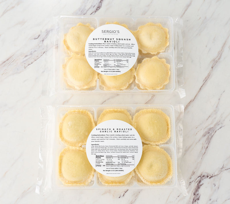 Sergio's 24 count Spinach Garlic Butternut Squash Ravioli — View 2