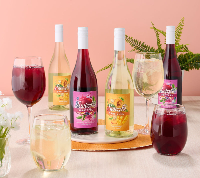 Vino Voyage (6) Bottle Swizzle Spritzer Wine Cocktail Set — Main view