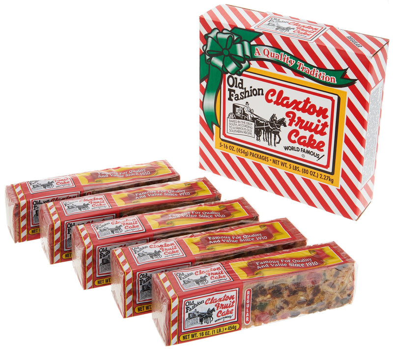Claxton (5) 1-lb Old Fashioned Fruit Cakes — View 2