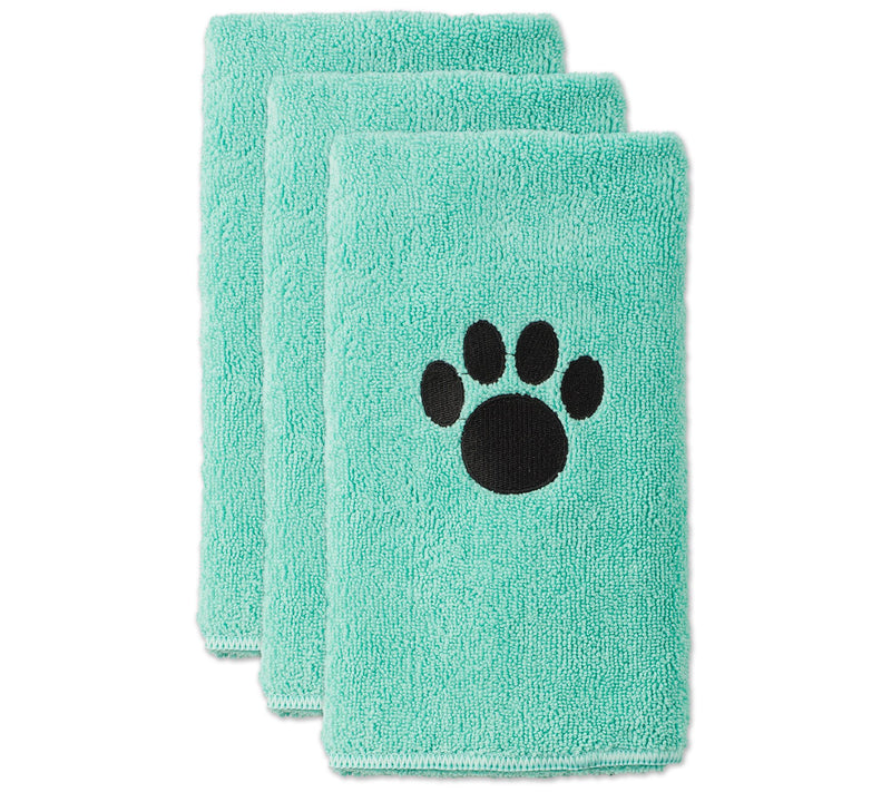 Bone Dry Embroidered Paw Pet Towel 15" x 30" Set of 3 — View 3