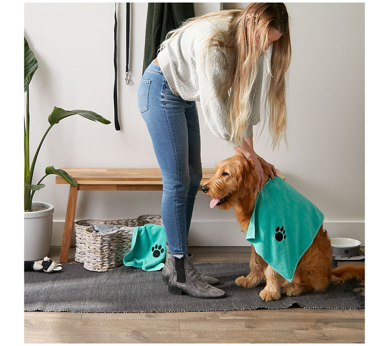 Bone Dry Embroidered Paw Pet Towel 15" x 30" Set of 3 — View 10
