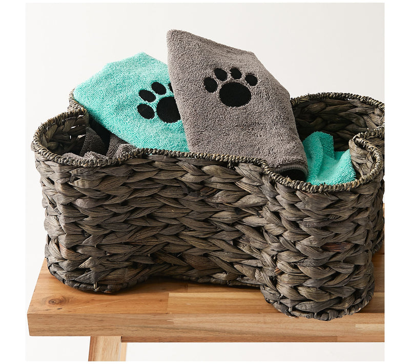 Bone Dry Embroidered Paw Pet Towel 15" x 30" Set of 3 — View 11