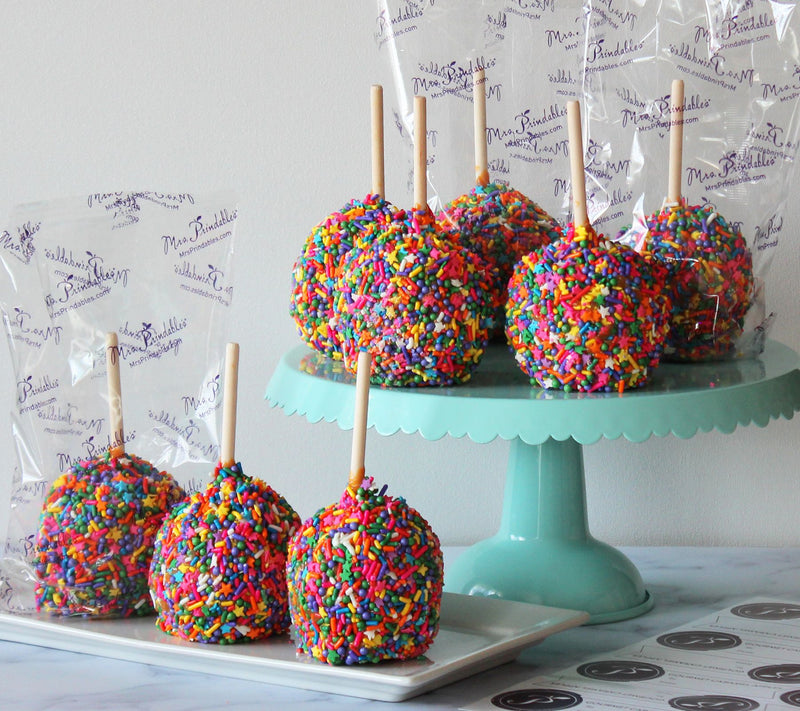 Mrs. Prindable's 8-Pc Individual Size Rainbow C aramel Apples — Main view