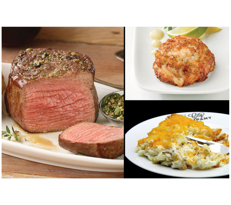 Kansas City (6) 6oz Filet Mignon with 6 Crab Cakes and One Side — Main view