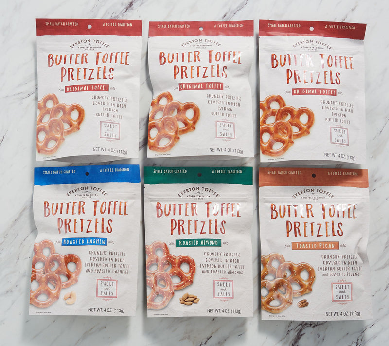 Everton Toffee (6) 4oz Hand-Made Butter Toffee Pretzels — View 2