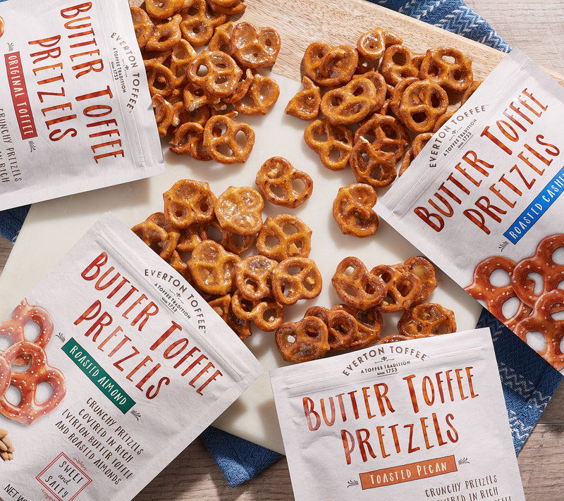 Everton Toffee (6) 4oz Hand-Made Butter Toffee Pretzels — Main view