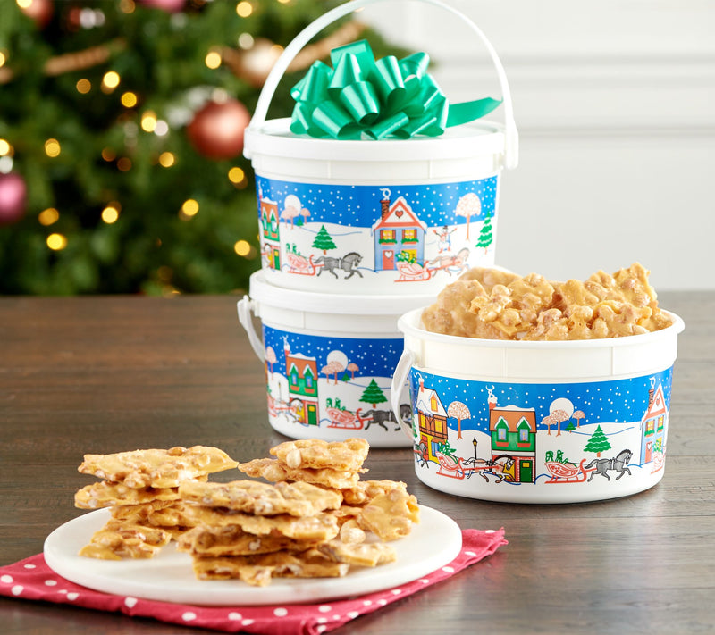 Cooper Candy (3) 1-lb Nut Brittle in Holiday Tubs — Main view