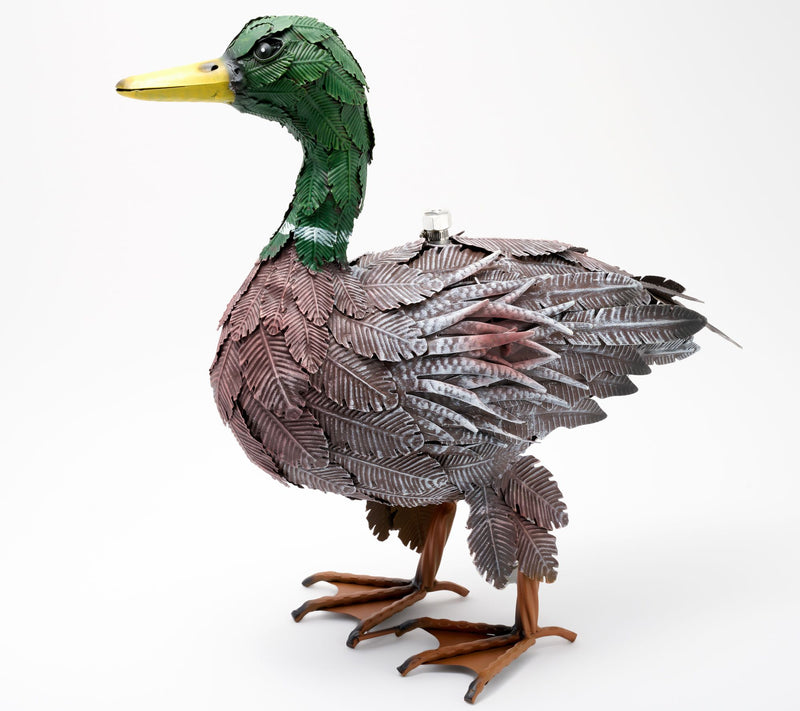 Plow & Hearth 21" Outdoor Sprinkling Metal Duck — Main view
