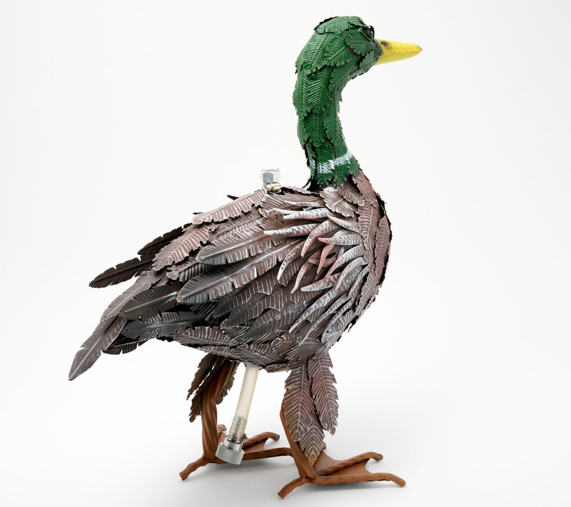 Plow & Hearth 21" Outdoor Sprinkling Metal Duck — View 2