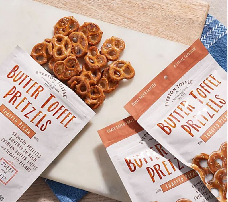 Everton Toffee (10) 4-oz Bags Pecan Butter Toffee Pretzels — View 3