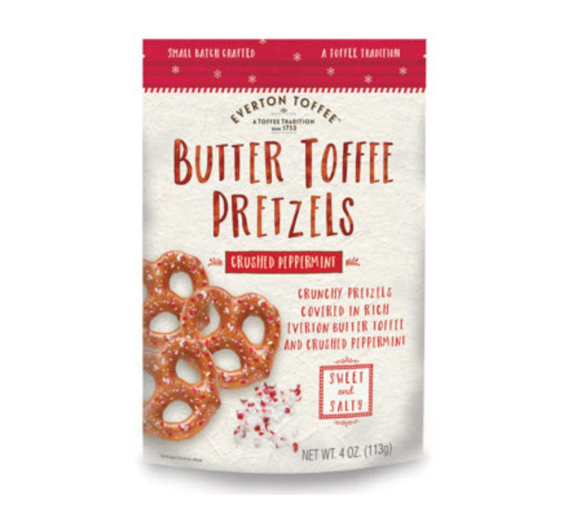 Everton Toffee (10) 4oz Bags Peppermint ButterToffee Pretzels — View 3