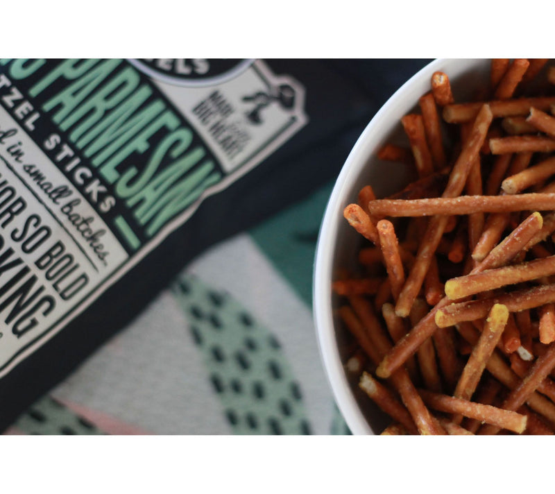 Pop Daddy (3) 7.5-oz Bags Garlic Parmesan Gourmet Pretzels — View 3