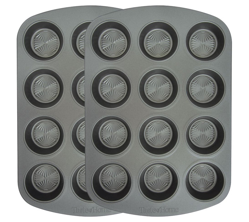 Taste of Home Set of (2) 12-cup Non-Stick Metal Muffin Pan — View 3
