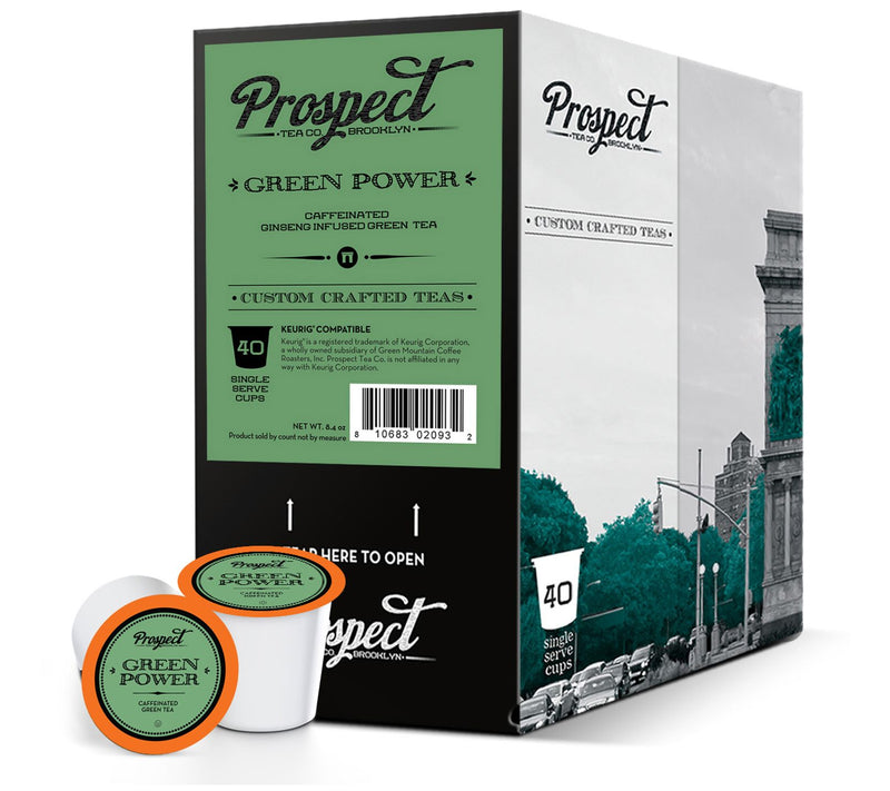 Prospect Tea Co. 40-Count Green Power Caffeinated Tea Pods — Main view