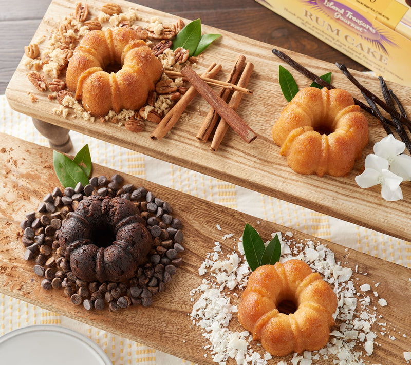Island Treasures (4) 4-oz Flavored Rum Cakes in Box — Main view