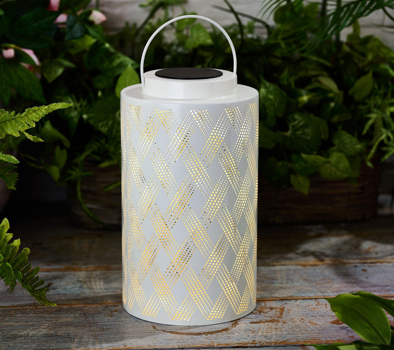 Scott Living 13" Outdoor Metal Lantern with Rotating Light — View 3