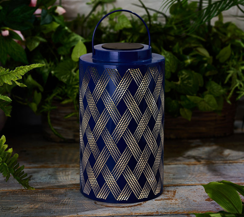 Scott Living 13" Outdoor Metal Lantern with Rotating Light — View 7
