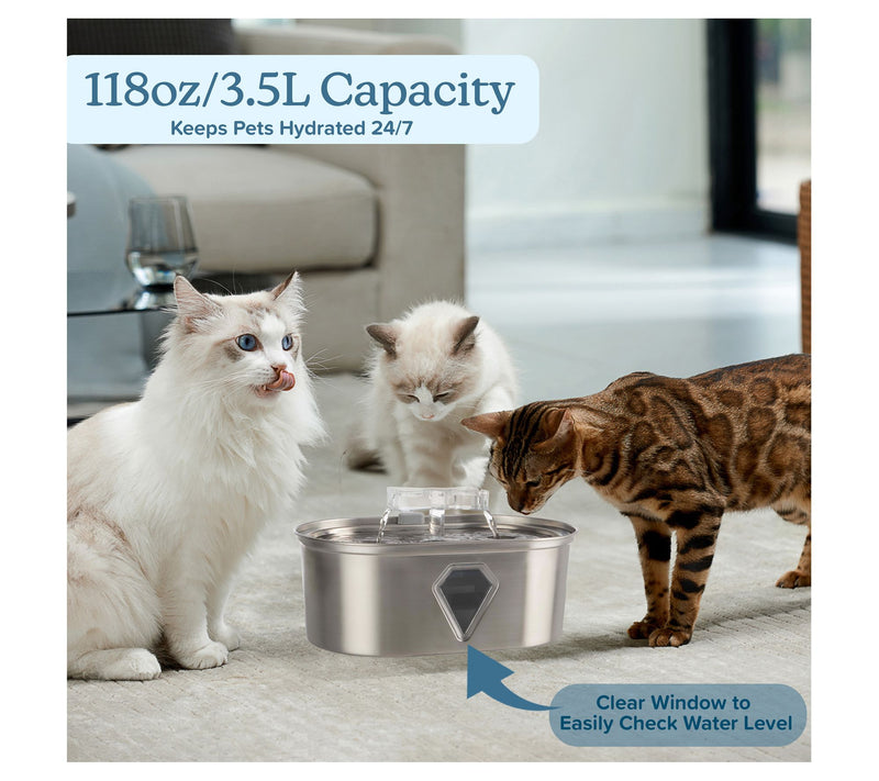 Petmaker Stainless Steel Water Fountain for Small Pets — View 8