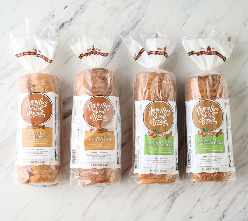 Jenny Lee (4) 18oz Loaves of Strawberry & Cinnamon Swirl Breads — View 2