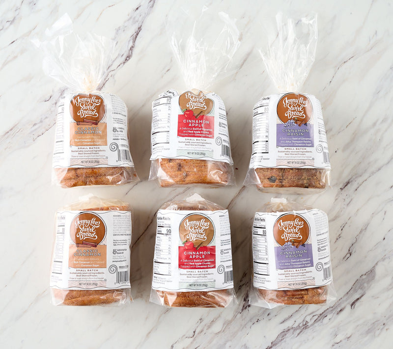 Jenny Lee (6) 9-oz Demi Sampler Loaves of Cinnamon Swirl Bread — View 2