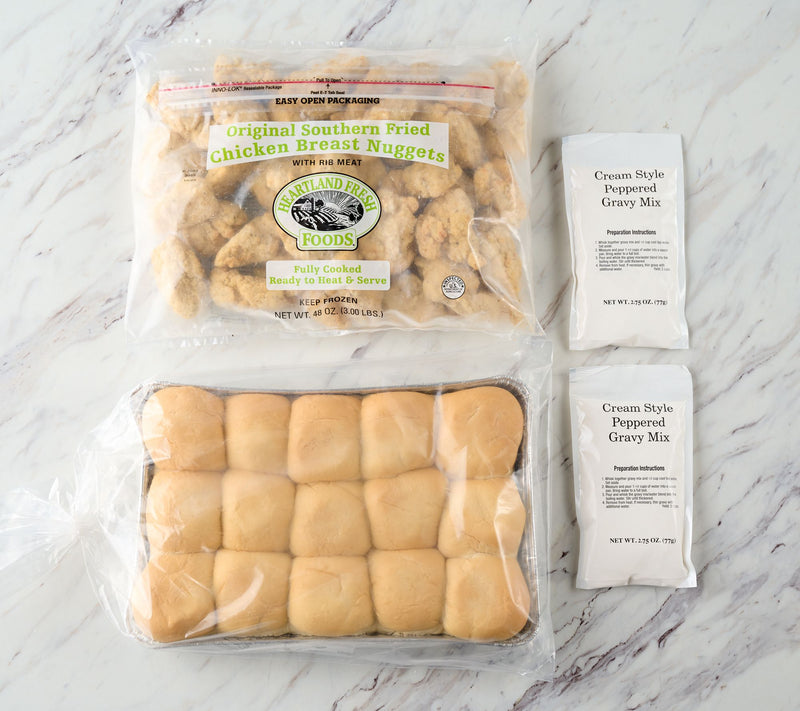 Heartland Fresh 3lbs. Chicken Fried Chicken Nuggets w/ Rolls & Gravy — View 2