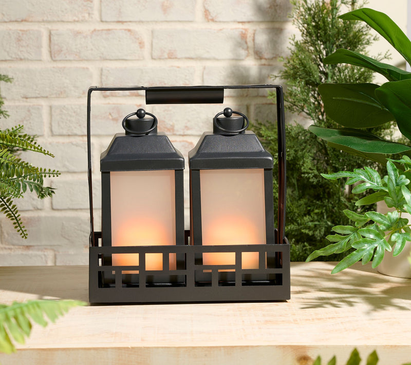 P.S. Home Set of 2 Solar-Powered Lanterns with Charging Base — Main view