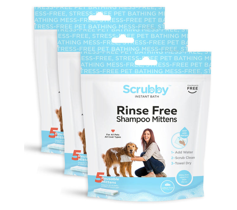 Scrubby Pet 15-Pk Rinse Free On-the-Go Shampoo Pet Mittens — Main view