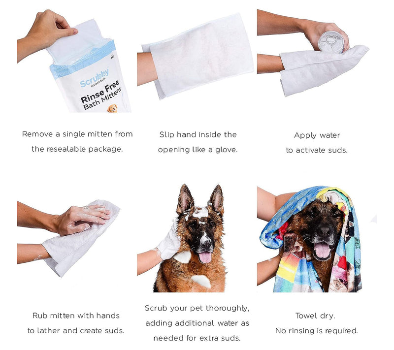 Scrubby Pet 15-Pk Rinse Free On-the-Go Shampoo Pet Mittens — View 4