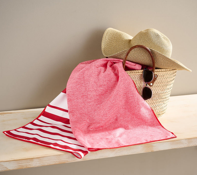 BeachTech Sand Free & Quick Dry Stripe/Heather 2-Pk Towel Set — View 9