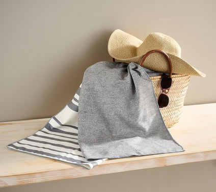 BeachTech Sand Free & Quick Dry Stripe/Heather 2-Pk Towel Set